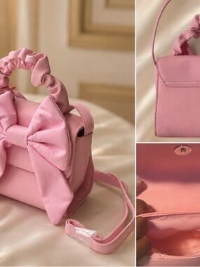 Cat & Jack Pink Bow Top-Handle Crossbody Bag for Kids
